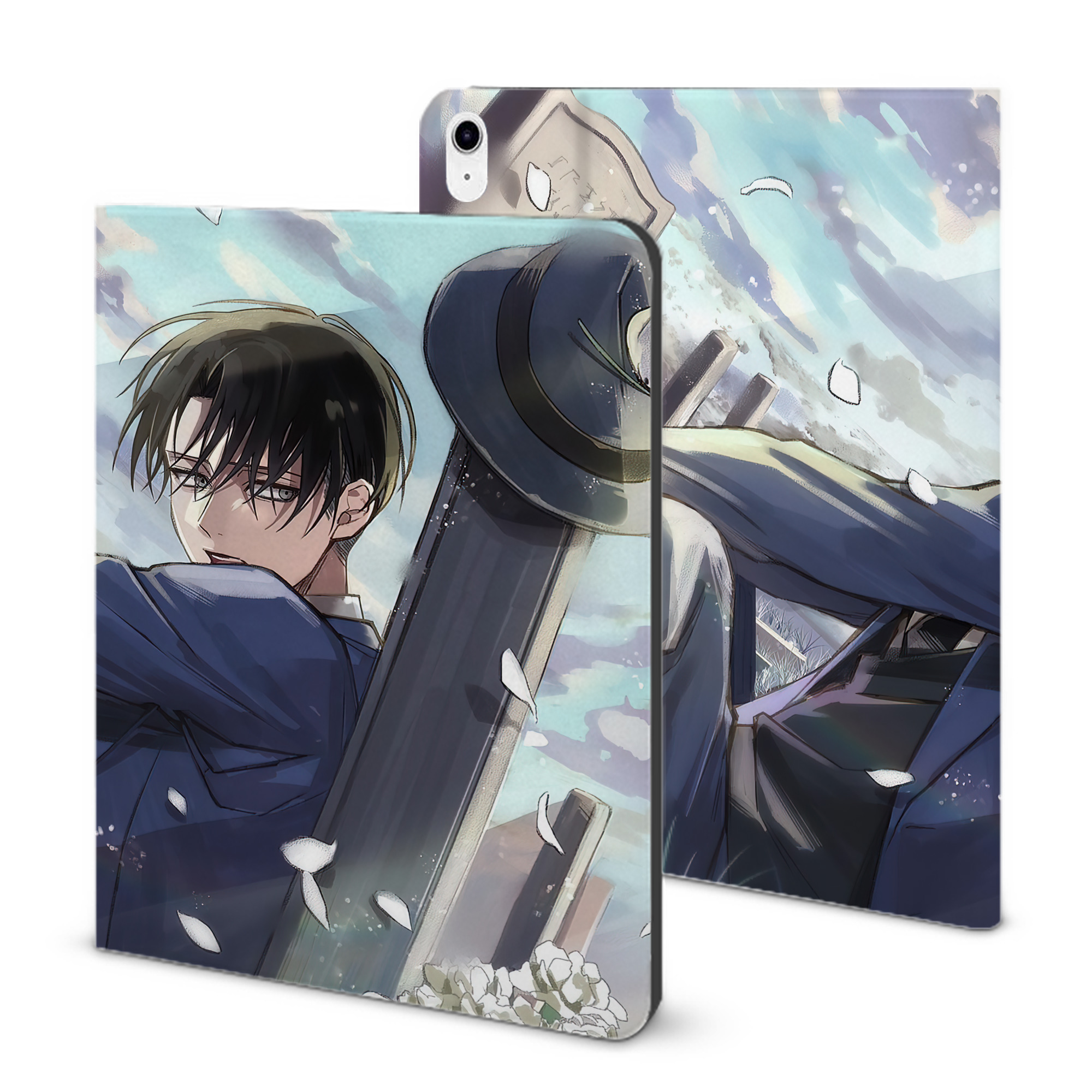 （画像用） 進撃の巨人 Attack on Titan IPad ケース ブック型 PUレザー TPU 耐衝撃 軽量 薄型 ペン収納なし 全面保護 IPad 各モデル対応